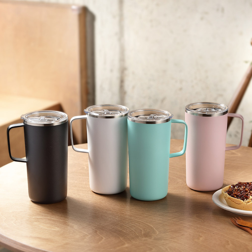 아소부 세라믹 스텐 진공 보온보냉 타워 머그 600ml