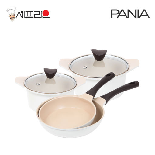 셰프라인 페니아(pania) 인덕션 IH 크림후라이팬,냄비 4종세트(20+28+20양+24양)