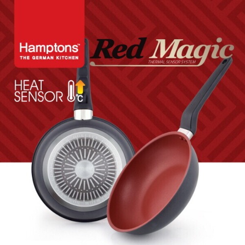 [Hamptons]독일햄튼 레드매직 인덕션 후라이팬2종세트-B(HTR-24F24W) 24CM(원형팬)+24CM(궁중팬)